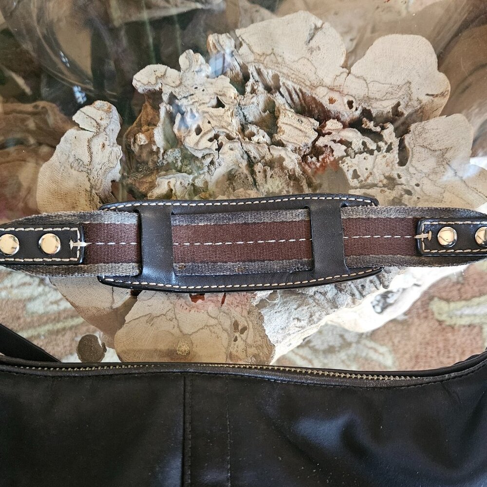 Coach Hampton Black Satin Hobo Handbag - Picture 11 of 12
